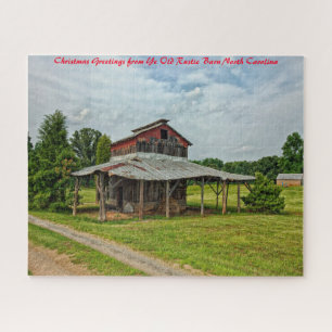 Rustikale Scheune North Carolina. Weihnachtsgrüße Puzzle