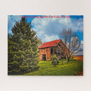 Rustikale Scheune Ohio.Weihnachtsgrüße Puzzle
