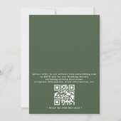 Rustikale Scheune Sage Green QR-Code Hochzeit Line Einladung (Rückseite)