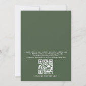 Rustikale Scheune Sage Grün QR-Code-Hochzeit Line Einladung (Rückseite)