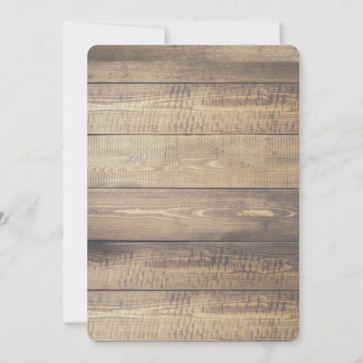 Rustikale Scheunehölzerne Edison-Birnen u. Einladung (Rückseite)