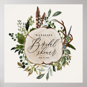 Rustikale Scheunen-Botanik-Brautparty-Schilder im  Poster