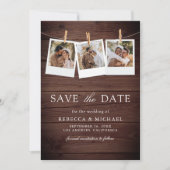 Rustikale Scheunen-Hochzeit aus Holz - Foto-Collag Save The Date (Vorderseite)