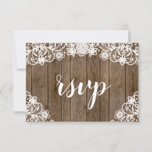 Rustikale Scheunen-Hochzeit in Weiß mit Kalligrafi RSVP Karte