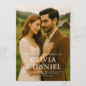 Rustikale Scheunen-Hochzeit mit Foto Einladung (Vorderseite)