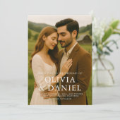 Rustikale Scheunen-Hochzeit mit Foto Einladung (Stehend Vorderseite)