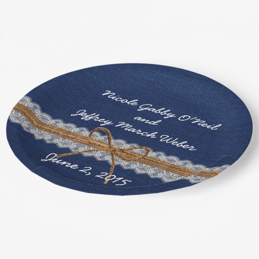 Rustikale Scheunen-Hochzeits-Leinwand-Hochzeit im Pappteller (Schrägansicht)