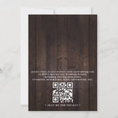 Rustikale Scheunen-Holz-Boho-Blumen-Chic-QR-Code-H Einladung (Rückseite)