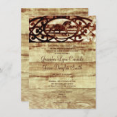 Rustikale Scheunen-hölzerne Einladung (Vorne/Hinten)