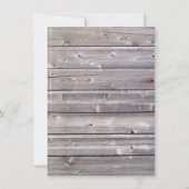 Rustikale Scheunen-hölzerne Einladung (Rückseite)