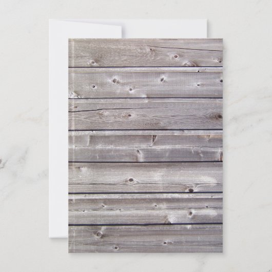 Rustikale Scheunen-hölzerne Einladung (Rückseite)