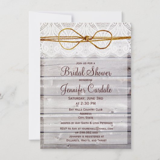 Rustikale Scheunen-hölzerne Einladung (Vorderseite)