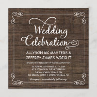 Rustikale Scheunen-hölzerne Hochzeits-Einladungen