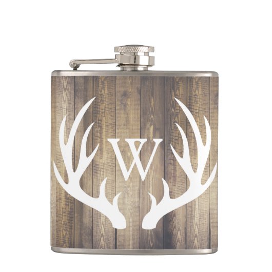 Rustikale Scheunen-hölzerne u. weiße Flachmann (Vorderseite)