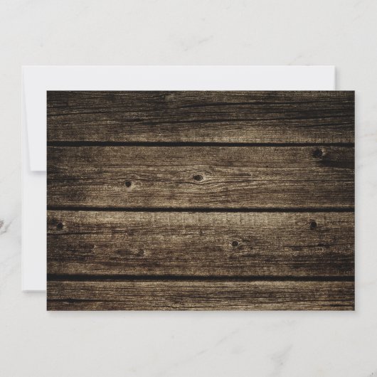 Rustikale Scheunen-hölzernes Einladung (Rückseite)