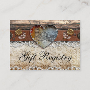 Rustikale Scheunen-Landhochzeit Geschenkliste Begleitkarte