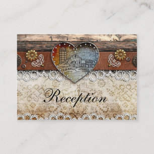 Rustikale Scheunen-Landhochzeitsempfangskarten Begleitkarte