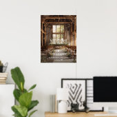 Rustikale Scheunen-Lichterkette Hochzeit Willkomme Poster (Heimbüro)