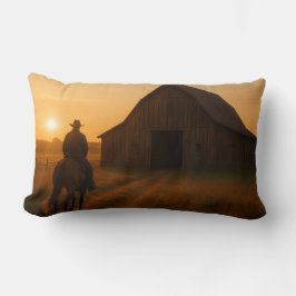 Rustikale Scheunen-Sonnenuntergangs-Kissen - Land Lendenkissen