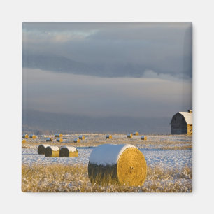 Rustikale Scheunen- und Heuballen nach einem Magnet