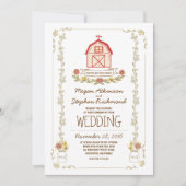 Rustikale Scheunenhochzeit Einladung (Vorderseite)