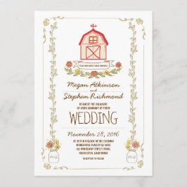 Rustikale Scheunenhochzeit Einladung