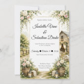 Rustikale Scheunenhochzeit Einladung (Vorderseite)
