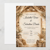 Rustikale Scheunenhochzeit Einladung (Vorne/Hinten)