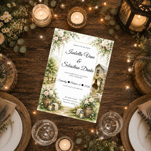 Rustikale Scheunenhochzeit Einladung