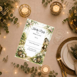 Rustikale Scheunenhochzeit RSVP Karte