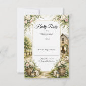 Rustikale Scheunenhochzeit RSVP Karte (Vorderseite)