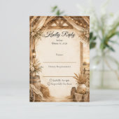 Rustikale Scheunenhochzeit RSVP Karte (Stehend Vorderseite)