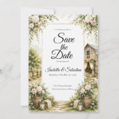 Rustikale Scheunenhochzeit Save The Date (Vorderseite)