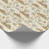Rustikale Scheunenhochzeit Wasserfarbenmuster Geschenkpapier (Ecke)