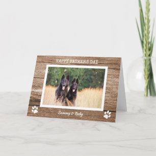 Rustikale Scheunenholz-Hunde-Daddy-Foto Vater-Tag Karte