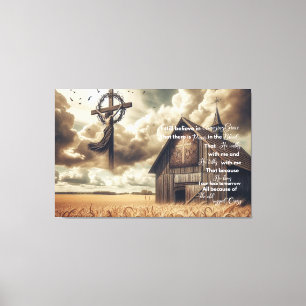 Rustikale Scheunenleinwand Ich glaube noch immer a Leinwanddruck