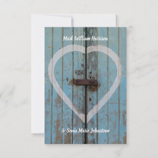 Rustikale Scheunentür Einladung (Vorderseite)