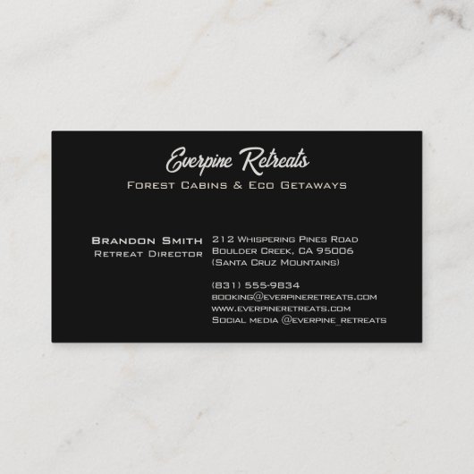 Rustikale, scheußliche Aquarellprägung Visitenkarte (Rückseite)