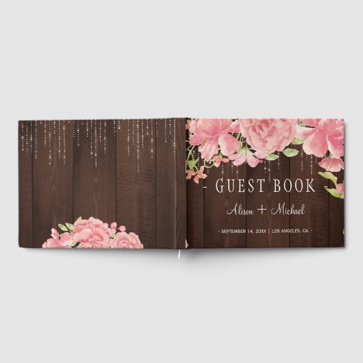 Rustikale schick Blumenstrauß Hochzeit Gästebuch (Voll)
