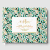 Rustikale schick Wald grüne Eukalyptus-Hochzeit Gästebuch (Vorderseite)