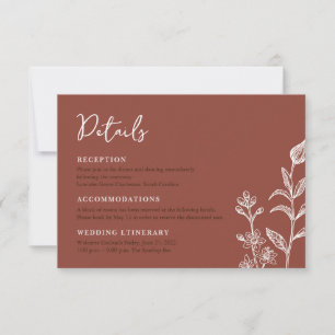 Rustikale, schicke, blumengeschmückte Hochzeitskar Dankeskarte