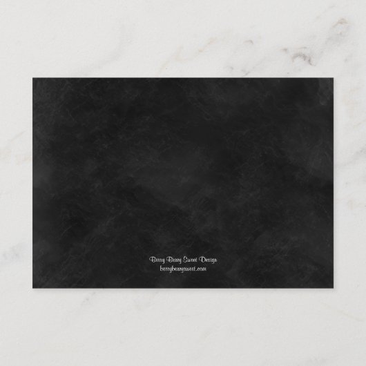 Rustikale schicke Hochzeitsempfangskarte - Schwarz Begleitkarte (Rückseite)