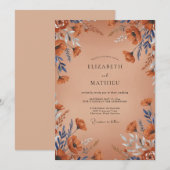 Rustikale Schiefer-Wildblumen-Hochzeit Einladung (Vorne/Hinten)