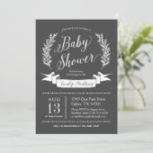 Rustikale Schiefertafel-Baby-Shower-Einladung Einladung (Stehend Vorderseite)