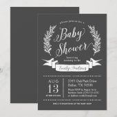 Rustikale Schiefertafel-Baby-Shower-Einladung Einladung (Vorne/Hinten)