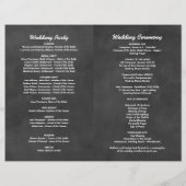 Rustikale Schiefertafel Willkommens Hochzeitsprogr (Rückseite)