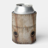 Rustikale Schiffswrak Metallrivets Textur Dosenkühler (Kanne Vorderseite)