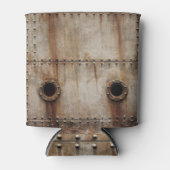 Rustikale Schiffswrak Metallrivets Textur Dosenkühler (Vorderseite)