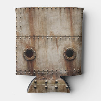 Rustikale Schiffswrak Metallrivets Textur Dosenkühler