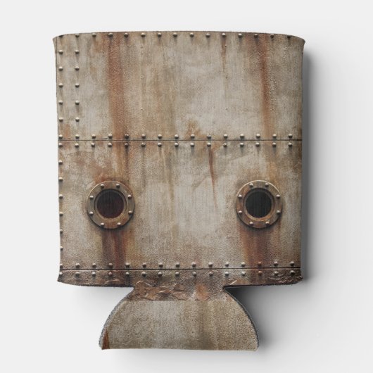 Rustikale Schiffswrak Metallrivets Textur Dosenkühler (Rückseite)